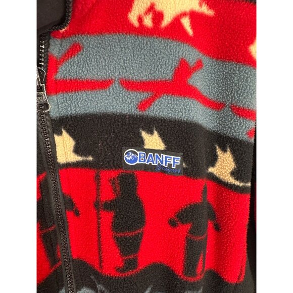 Banff Designs Polartec Fleece Jacket Red Black Pattern Full-Zip Men's Size XL - Picture 3 of 9